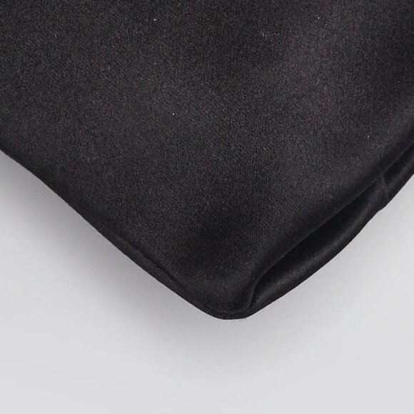 Chanel Black Iridescent Satin Swarovski Crystal Camellia Clutch Bag - Picture 4 of 8